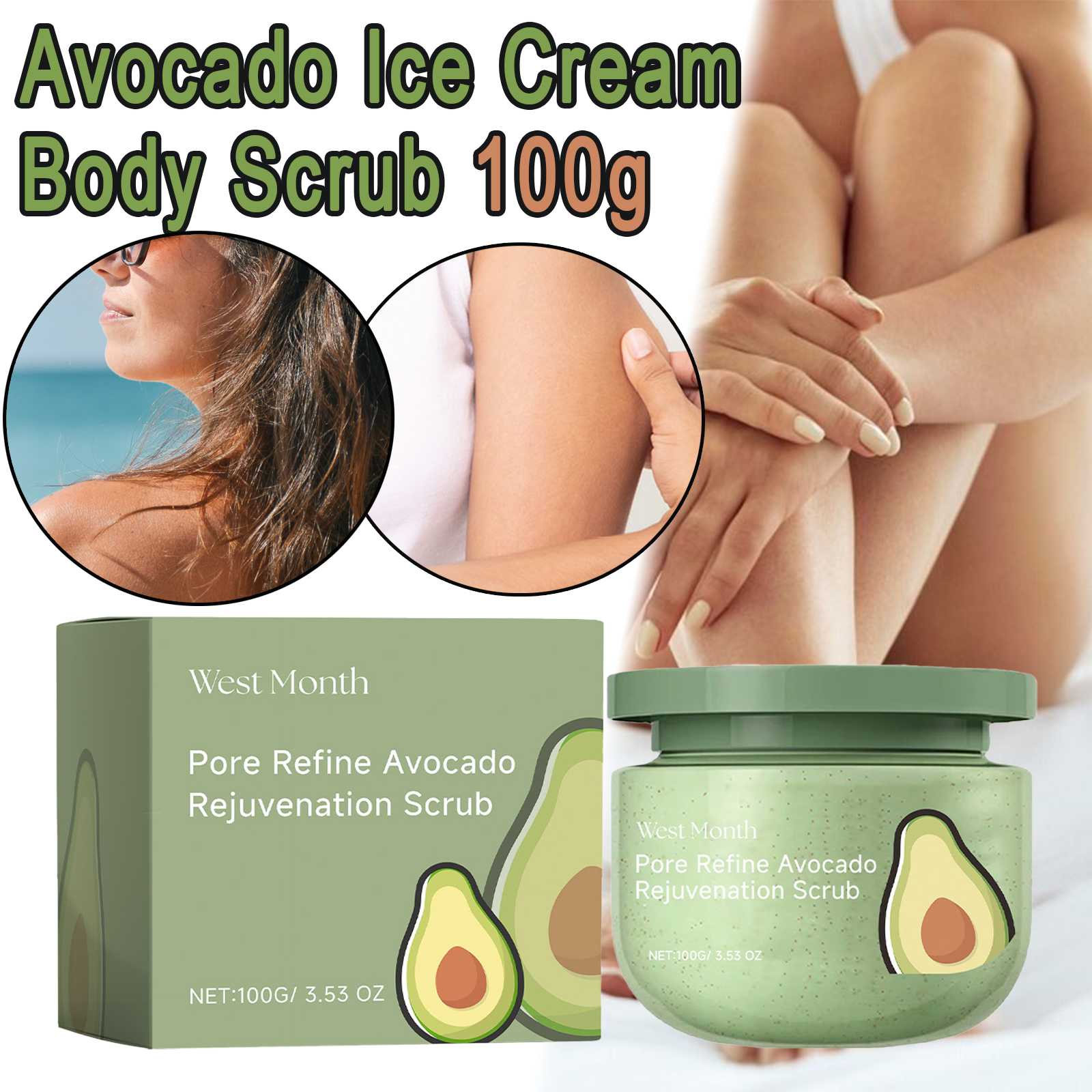 Avocado Ice Cream Body Scrub 1 – Luxury Skincare Gifts Bewertung und Preis