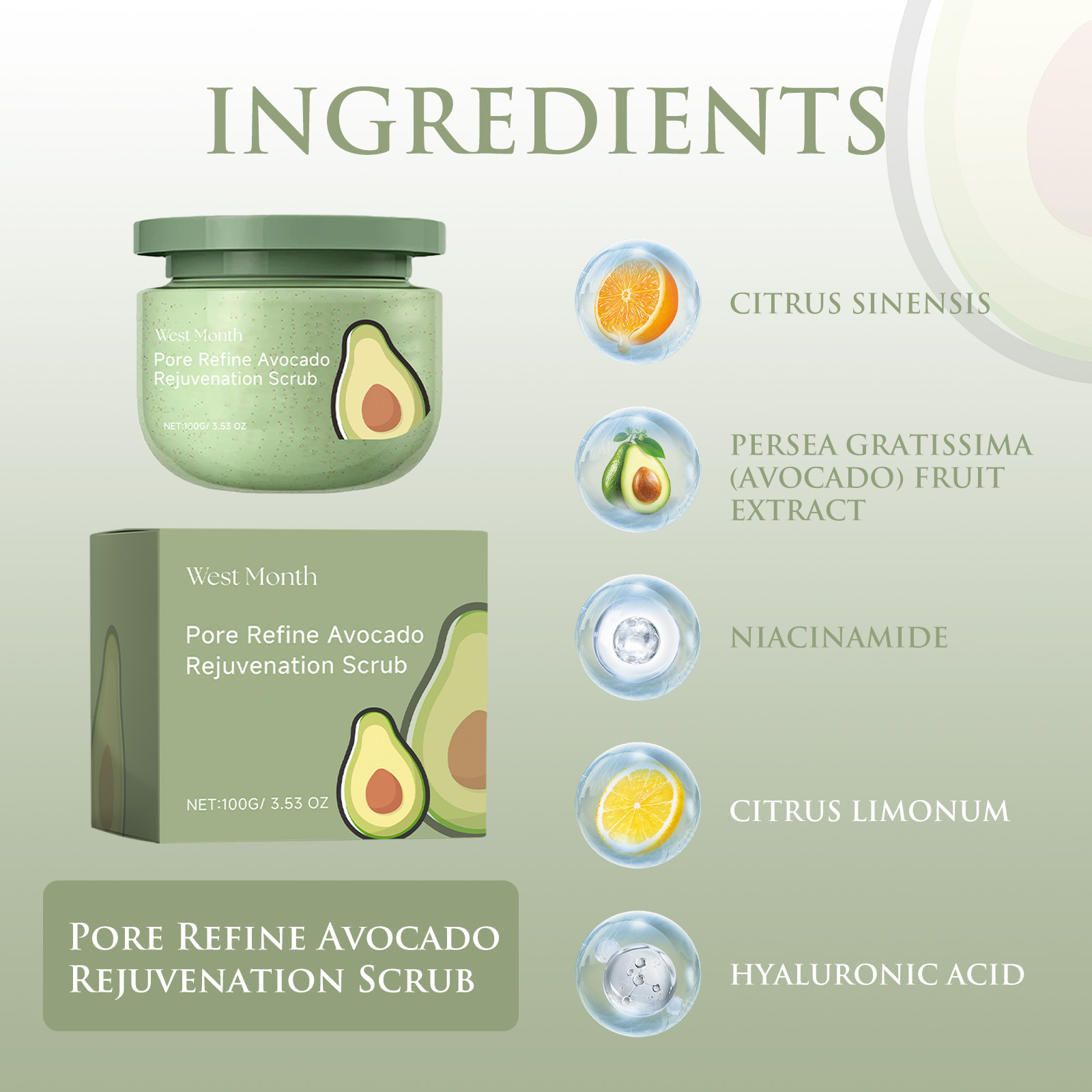 Avocado Ice Cream Body Scrub 1 – Luxury Skincare Gifts Bewertung und Preis