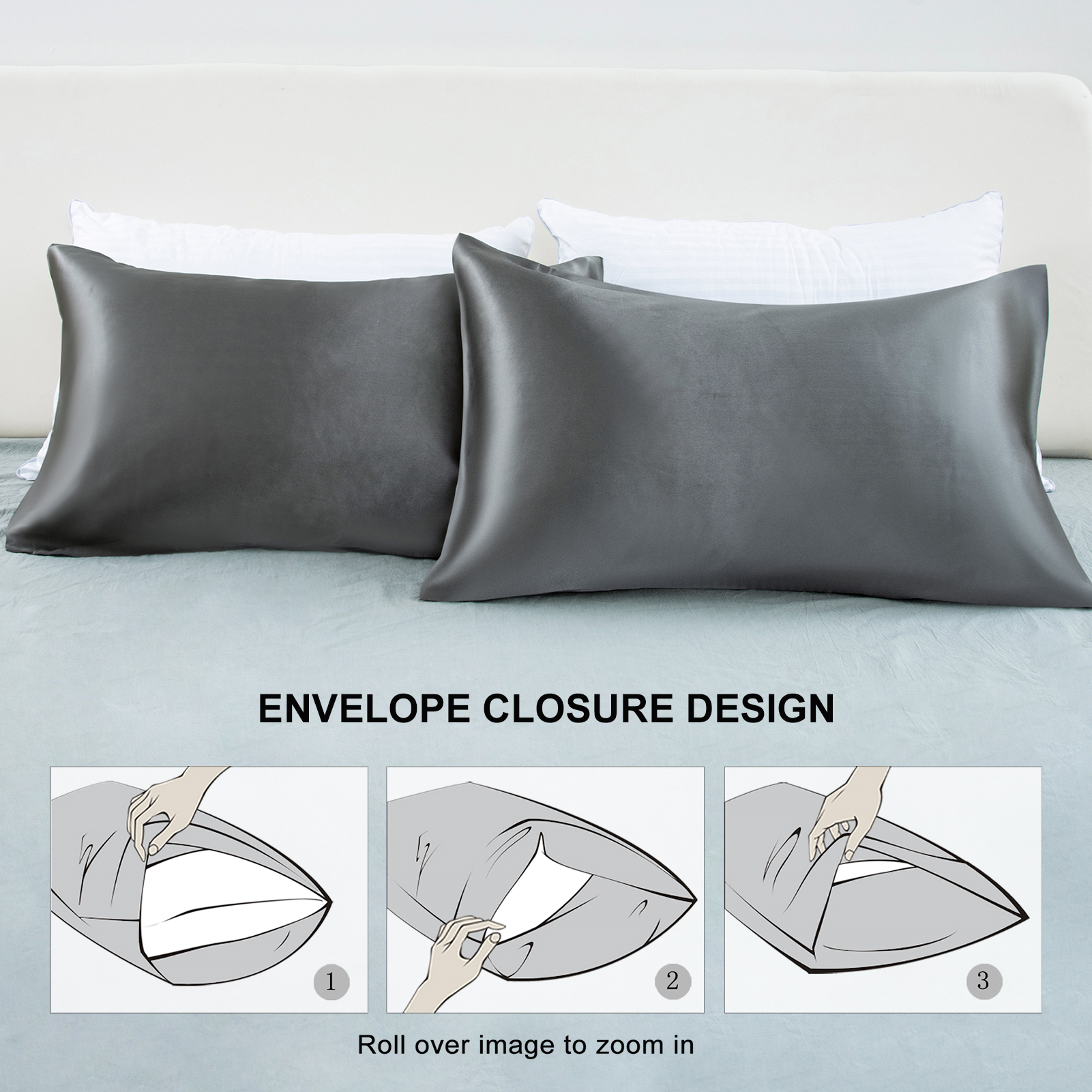Silk Satin Gray Pillowcase - H – Luxury Skincare Gifts Bewertung und Preis